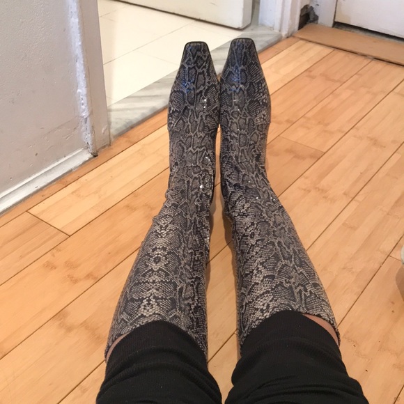 Snake faux stocking boot stilletto - Picture 5 of 5